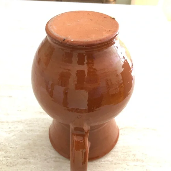 NWOT Contemporary Studio Pottery Glazed Terra Cotta Sangria Pitcher - Picture 5 of 9